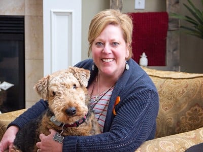 Sue Johnston with Dog