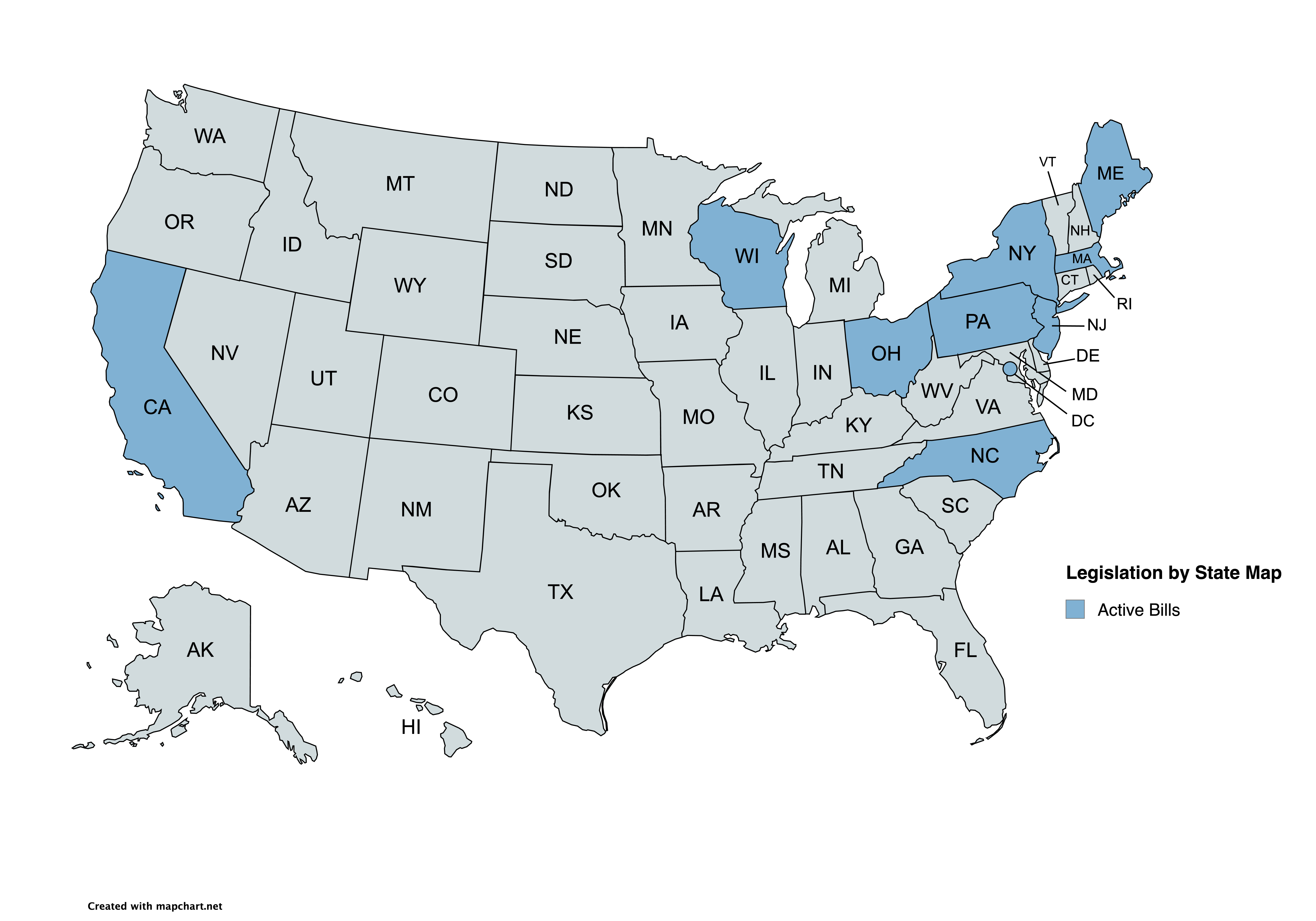 Legislation By State Map