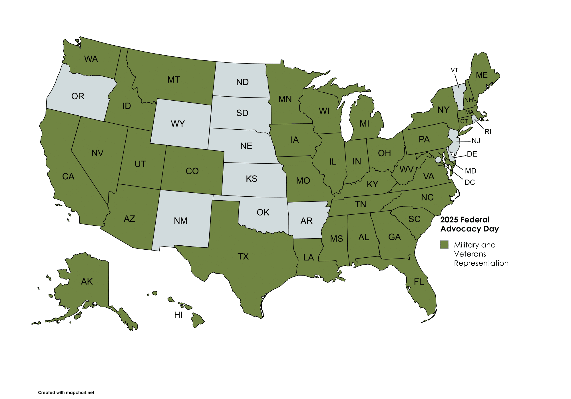 2025 FAD Military Map 5132025 2025 Federal Advocacy Day Military Map 05132025