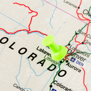 Colorado Image Colorado map with thumbtack