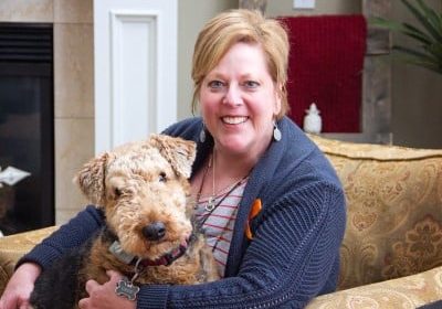 Sue Johnston with Dog