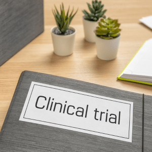Clinical Trials Clinical trial notebook on table