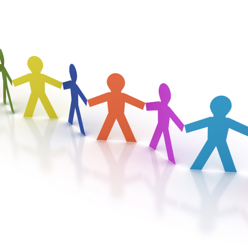 cut out of people in multiple colors